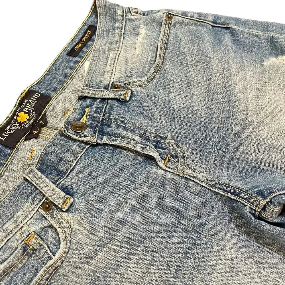 Lucky Brand Light Wash Jean Denim Cutoff Abbey Shorts Sz 4 / 27 - Picture 9 of 10